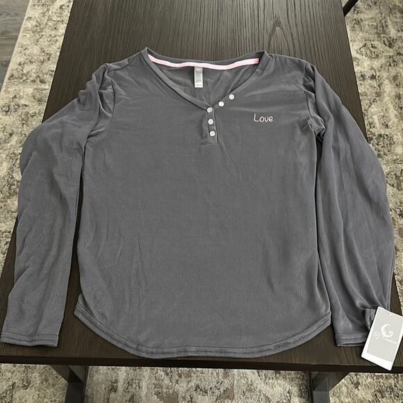 Pj Couture Gray Long Sleeve Pajama Top - Picture 2 of 9